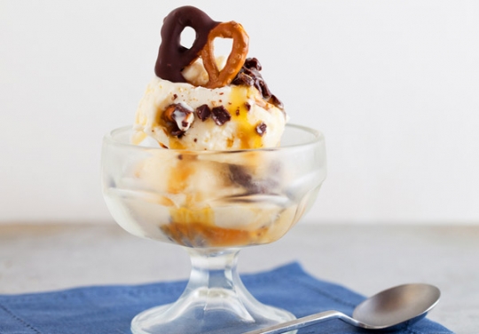 Salted Caramel Pretzel Ice Cream