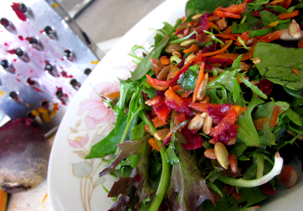 Raw Energy Salad Grated Carrot Beetroot